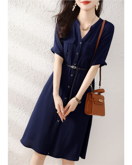 サーマルシャツワンピース【涼しげ上品、着るだけで清楚見え】