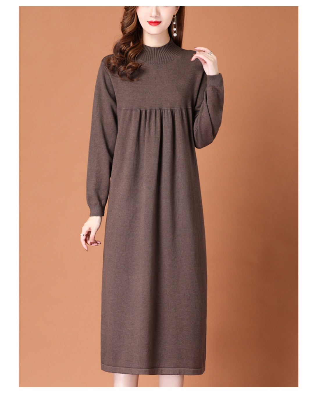 ハイネックニットワンピース【柔らかな温もりをまとう】