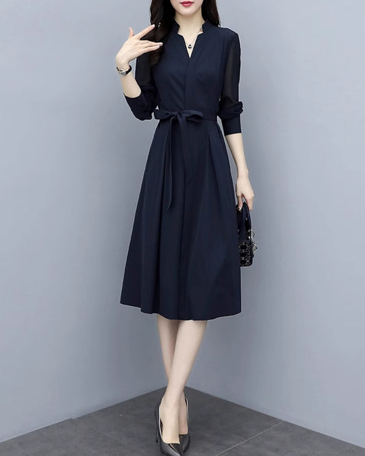 シアースリーブフレアワンピース【品よく細見えを叶える】