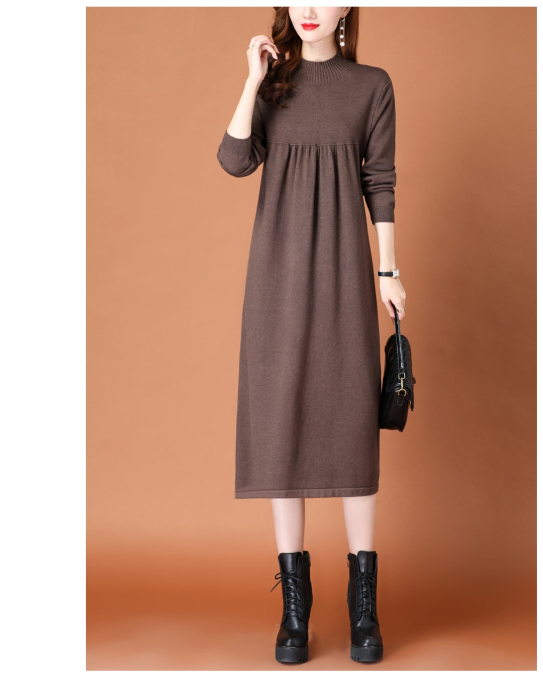 ハイネックニットワンピース【柔らかな温もりをまとう】