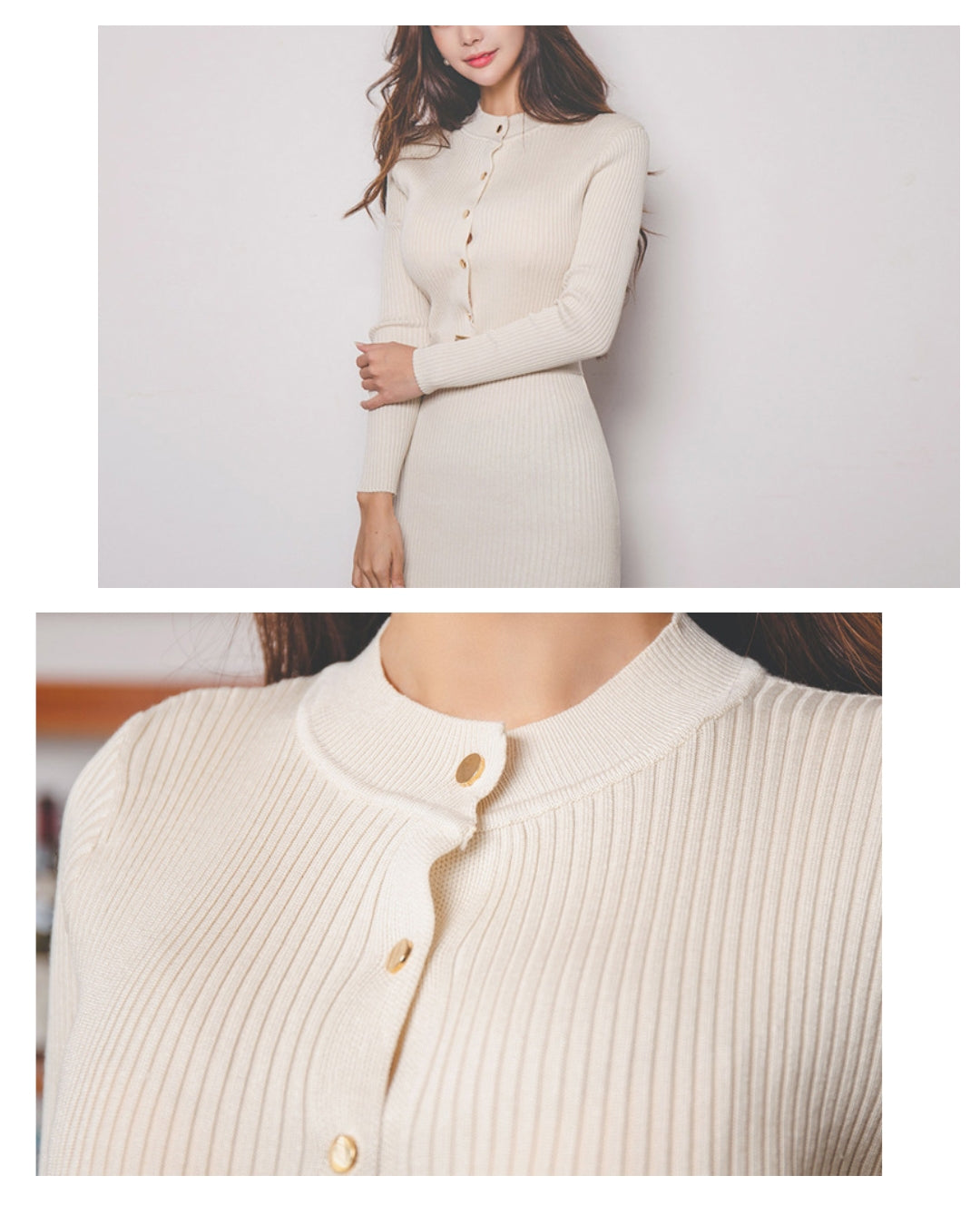 リブニットタイトワンピース【しなやかラインで魅せる大人フィミニティ】