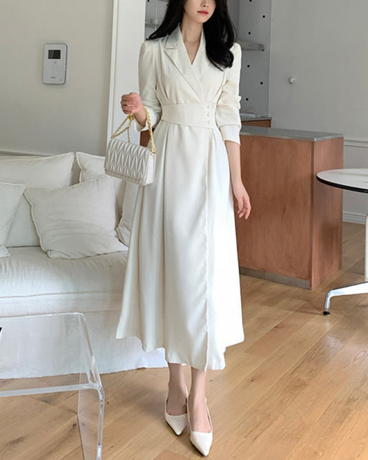 テーラードフレアワンピース【40代の通勤にちょうどいい大人ワンピ】