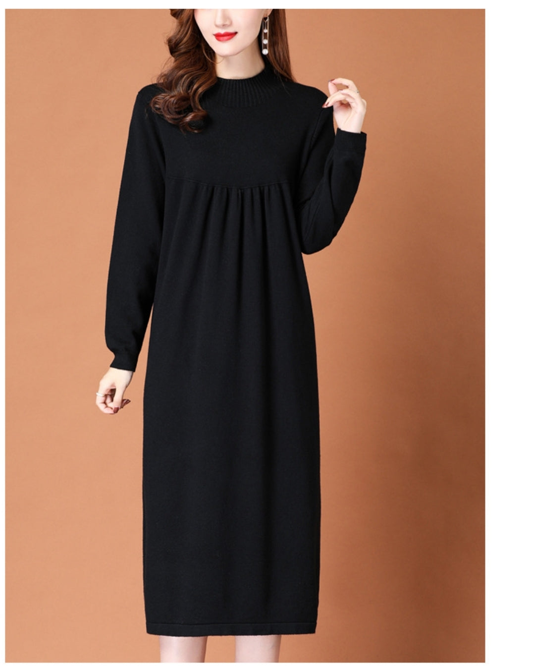ハイネックニットワンピース【柔らかな温もりをまとう】