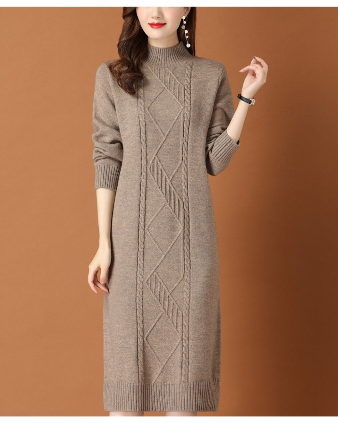 リブ編みニットワンイース【一枚で完成する洗練フェミニンスタイル】