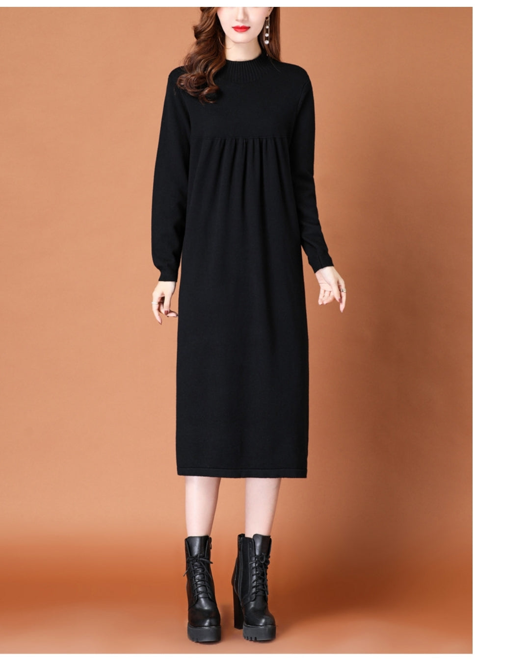 ハイネックニットワンピース【柔らかな温もりをまとう】