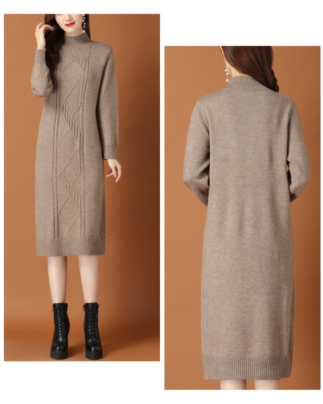 リブ編みニットワンイース【一枚で完成する洗練フェミニンスタイル】