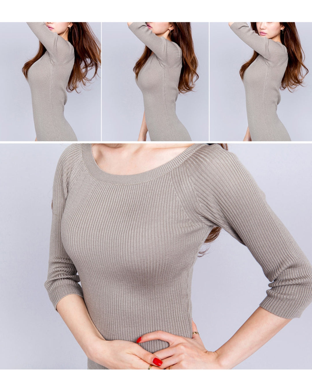 スリムタイトニットワンピース【静かに艶めくミニマルエレガンス】