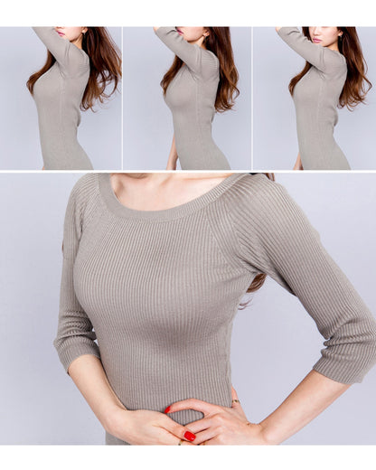 スリムタイトニットワンピース【静かに艶めくミニマルエレガンス】