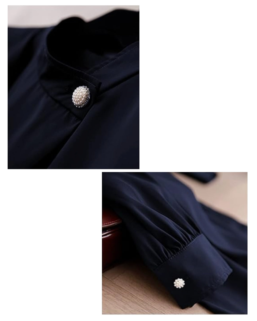 パールボタンブラウス【知性を纏う、さりげない華やぎ】