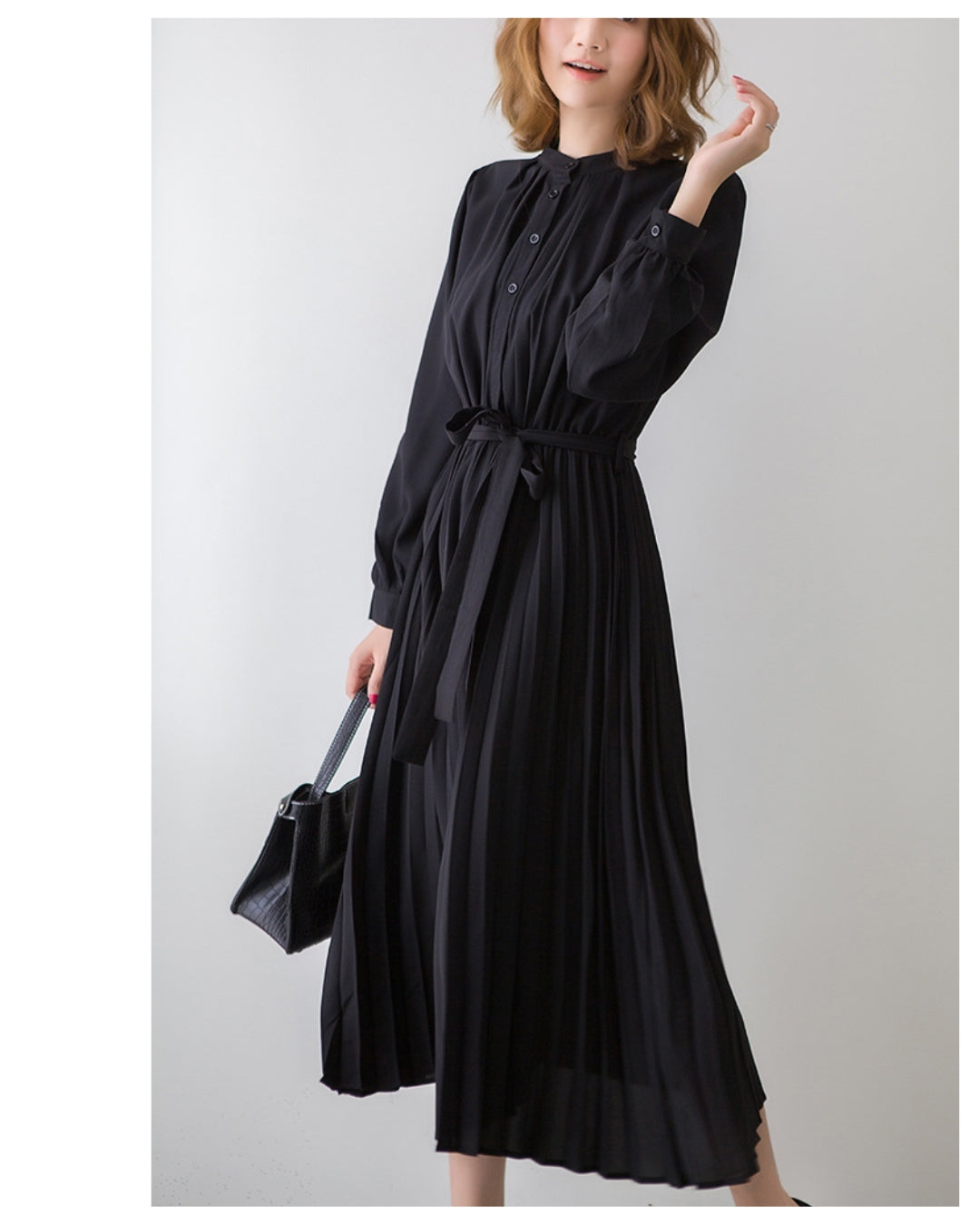 ウエストリボンプリーツワンピ【清楚なのに”ふんわり”華やぐ】