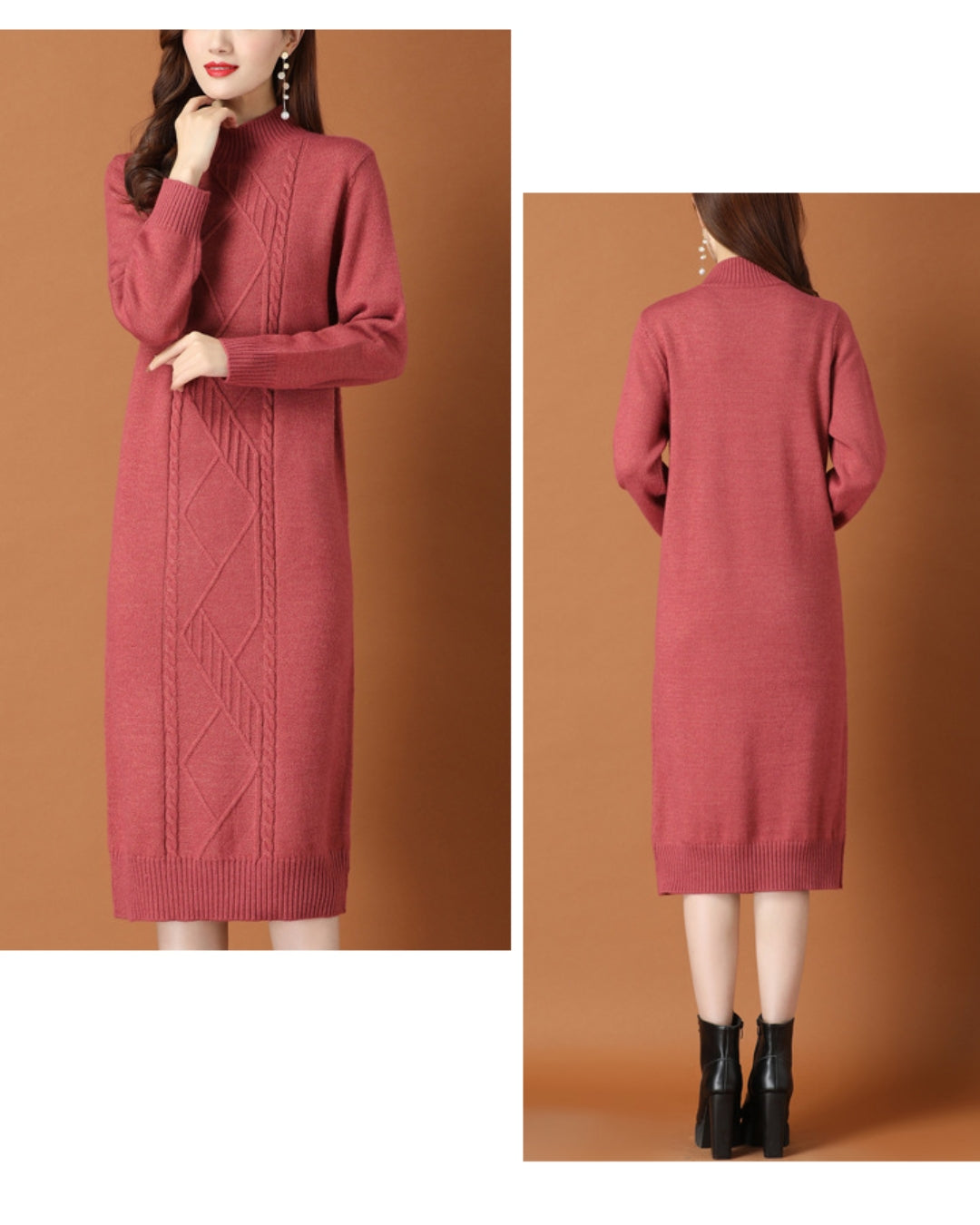 リブ編みニットワンイース【一枚で完成する洗練フェミニンスタイル】