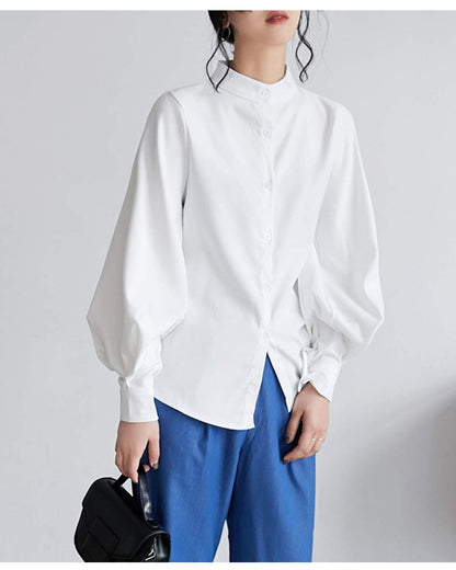 ボリューム袖ブラウス【凛と整う、大人の上品ブラウス】