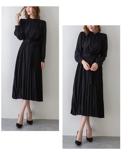 ウエストリボンプリーツワンピ【清楚なのに”ふんわり”華やぐ】