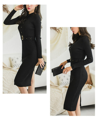 リブニットタイトワンピース【しなやかラインで魅せる大人フィミニティ】