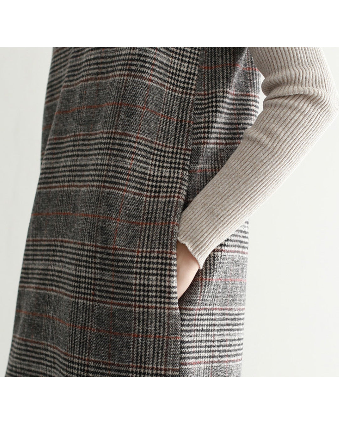 チェック柄ジャンパースカート【重ねるだけで決まる上品チェック柄】