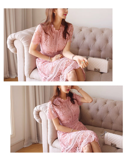 花柄総レースワンピース【着るだけで “やさしく華やぐ”】