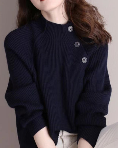ショルダーボタンニット【ふんわり優しい肌触り】