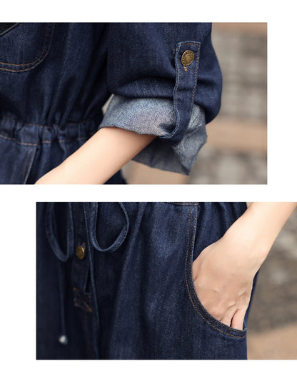 アーバンデニムワンピース【キュッと細見え、都会派の一枚】