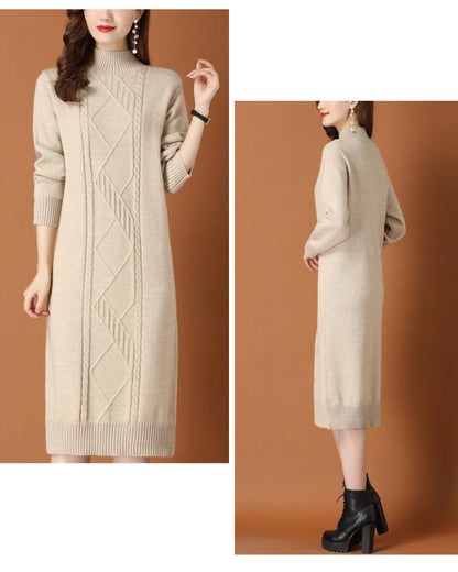 リブ編みニットワンイース【一枚で完成する洗練フェミニンスタイル】