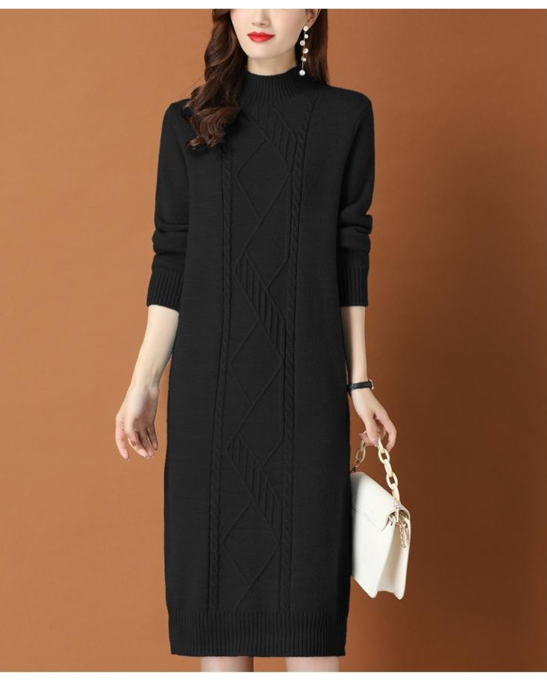 リブ編みニットワンイース【一枚で完成する洗練フェミニンスタイル】