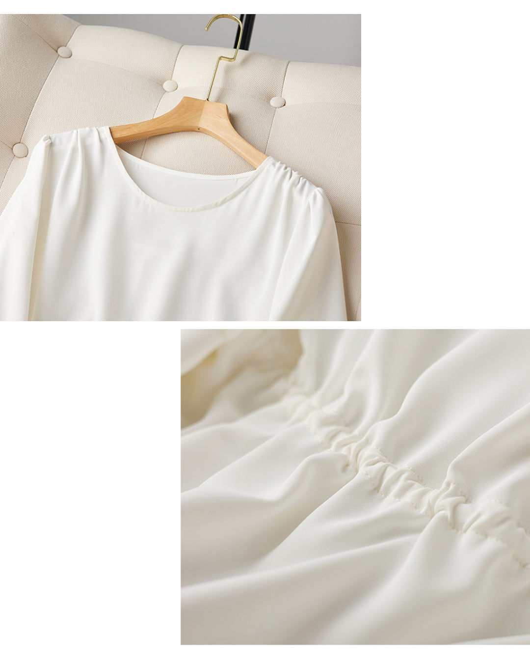 ウエストギャザーブラウス【きれい見えで体型カバーも叶える】