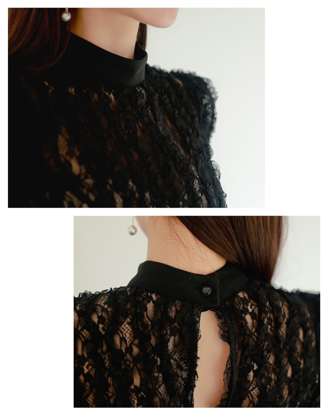 切替レース七分袖タイトワンピ【美しさを引き締める計算された“黒”】