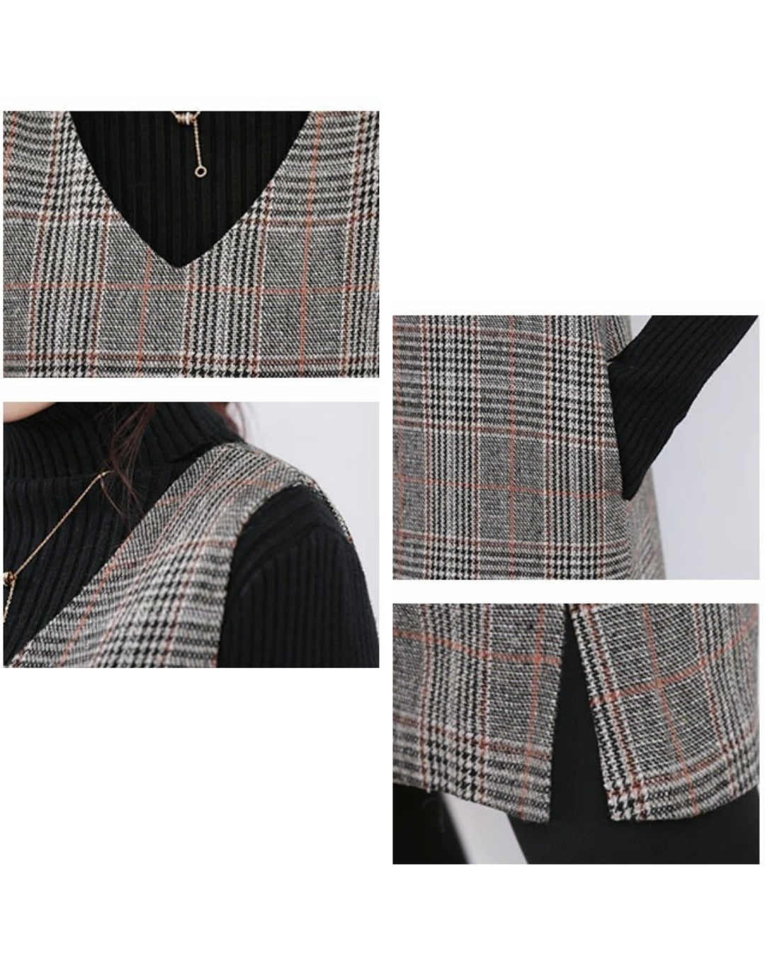 チェック柄ジャンパースカート【重ねるだけで決まる上品チェック柄】