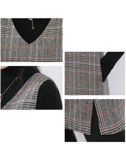 チェック柄ジャンパースカート【重ねるだけで決まる上品チェック柄】