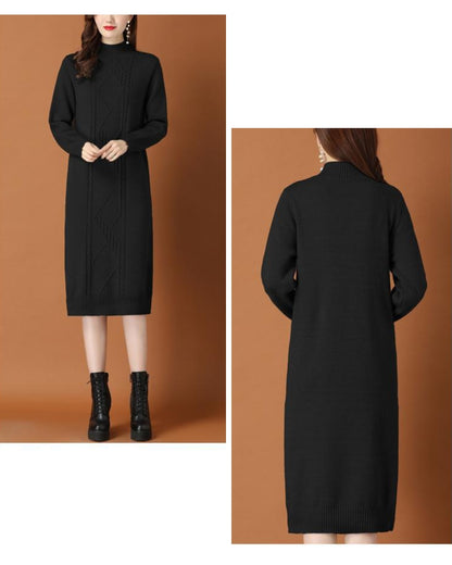 リブ編みニットワンイース【一枚で完成する洗練フェミニンスタイル】