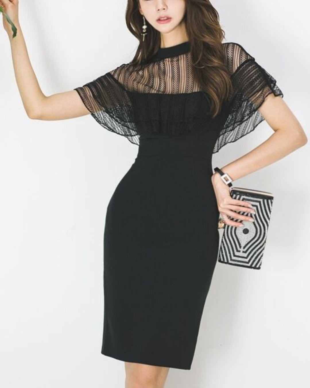 レースタイトドレス 黒 ブラックレースタイトドレス【近づくほど“黒の美しさ“が伝わる