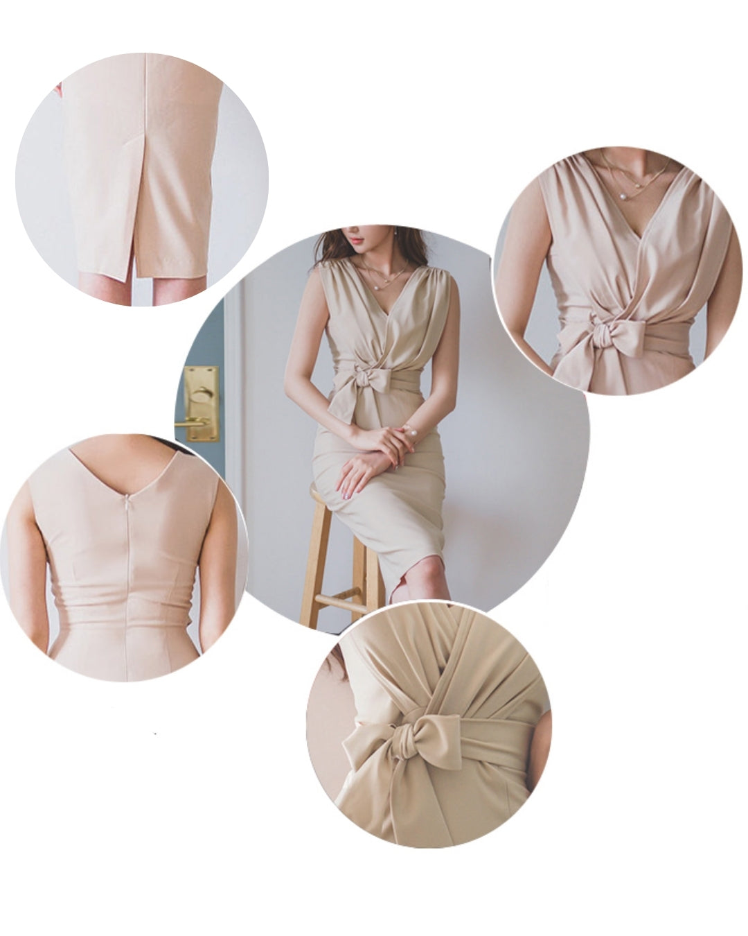 ウエストリボンタイトワンピ【着るだけで  “品と色気が両立する”】