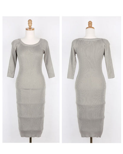 スリムタイトニットワンピース【静かに艶めくミニマルエレガンス】