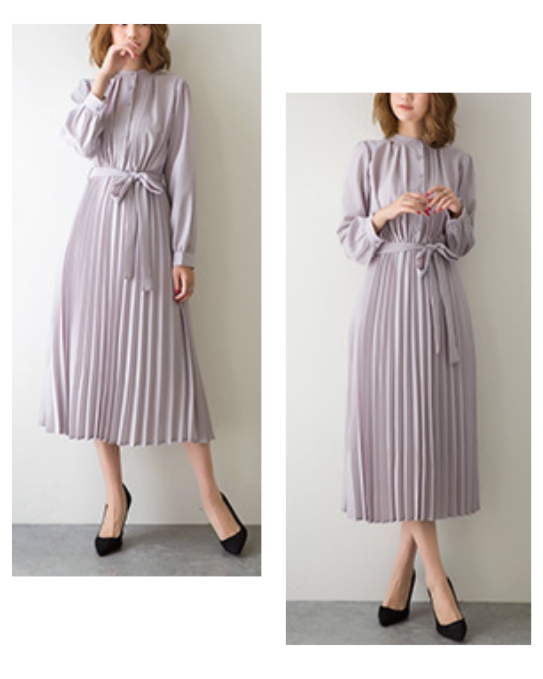 ウエストリボンプリーツワンピ【清楚なのに”ふんわり”華やぐ】