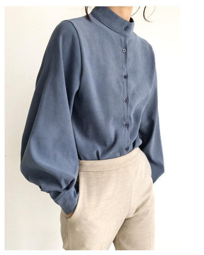 ボリューム袖ブラウス【凛と整う、大人の上品ブラウス】