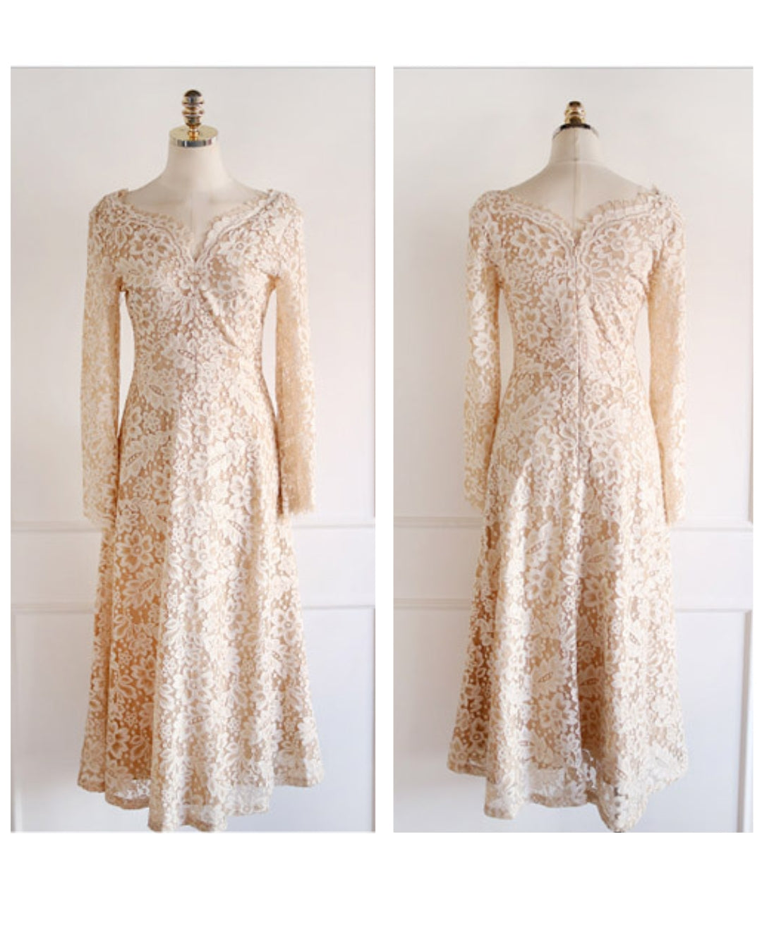 シアーレース切替ワンピース【上品に映える、透け感レース】