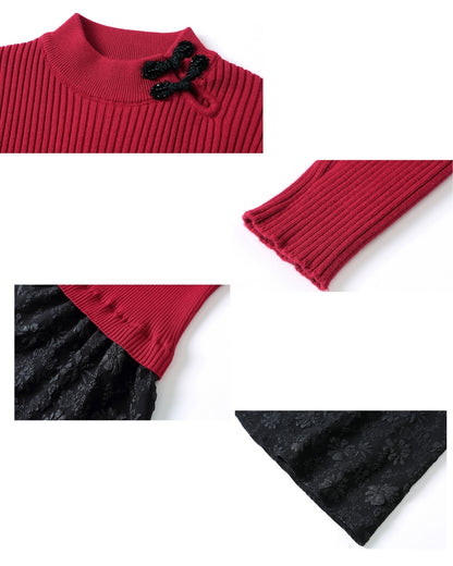 リブジャカードミディワンピース【コントラストが生む立体エレガンス】