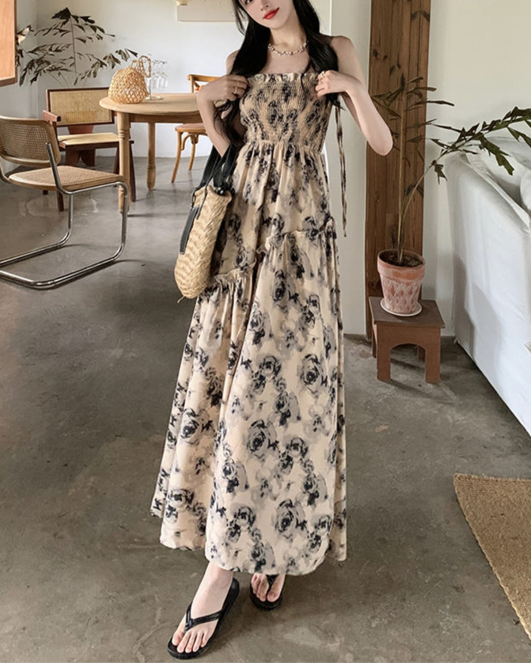 花柄ティアードサマーワンピ【涼やかに華やぐ、夏の主役ワンピ