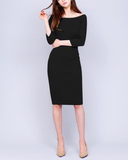 スリムタイトニットワンピース【静かに艶めくミニマルエレガンス】