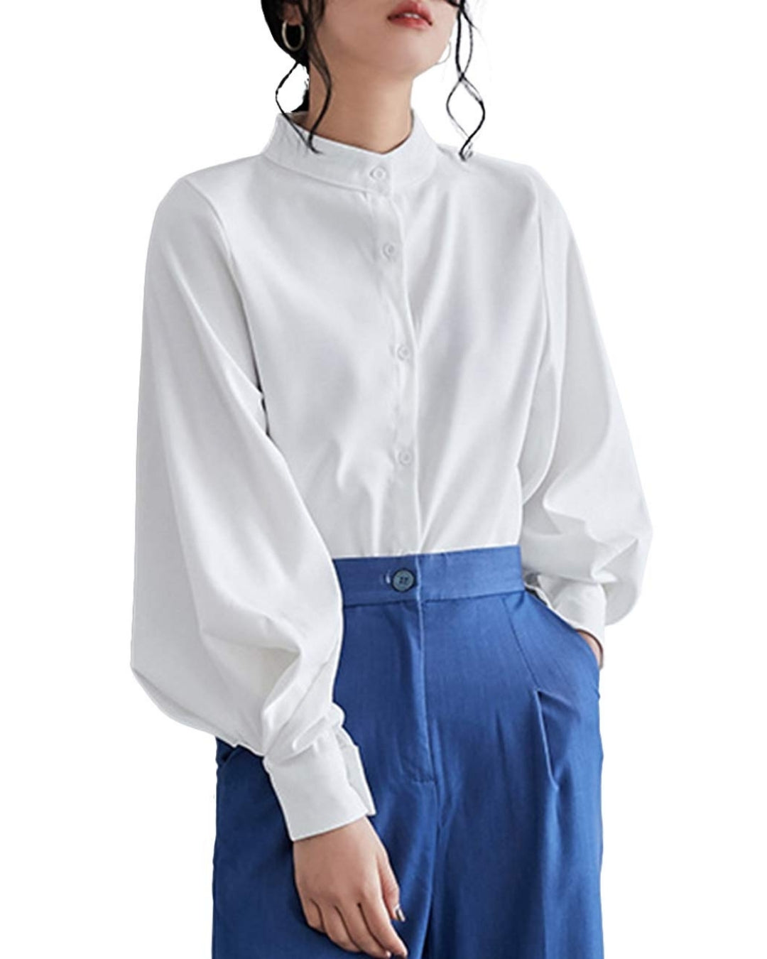 ボリューム袖ブラウス【凛と整う、大人の上品ブラウス】