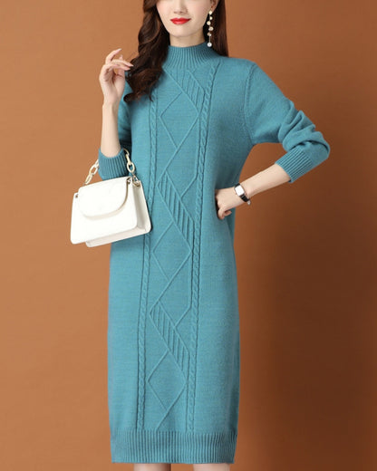 リブ編みニットワンイース【一枚で完成する洗練フェミニンスタイル】