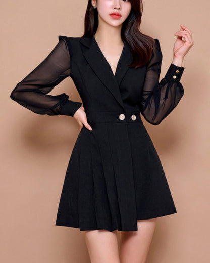 ジャケットミニドレス【艶めく品格で魅了する大人ラグジュアリー】