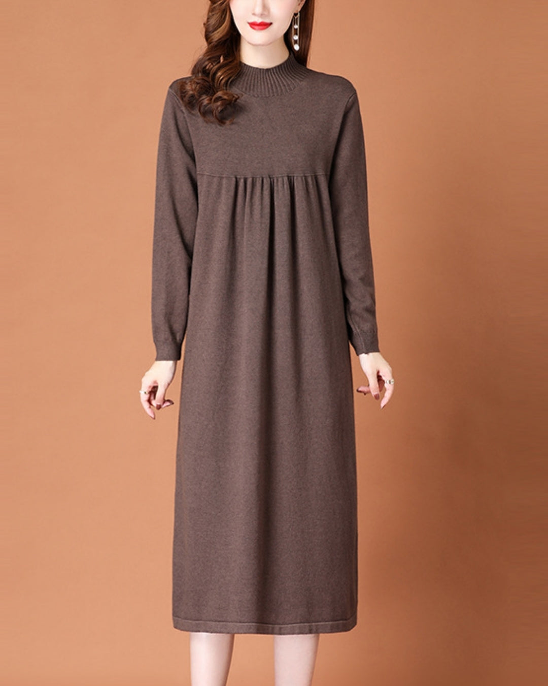 ハイネックニットワンピース【柔らかな温もりをまとう】