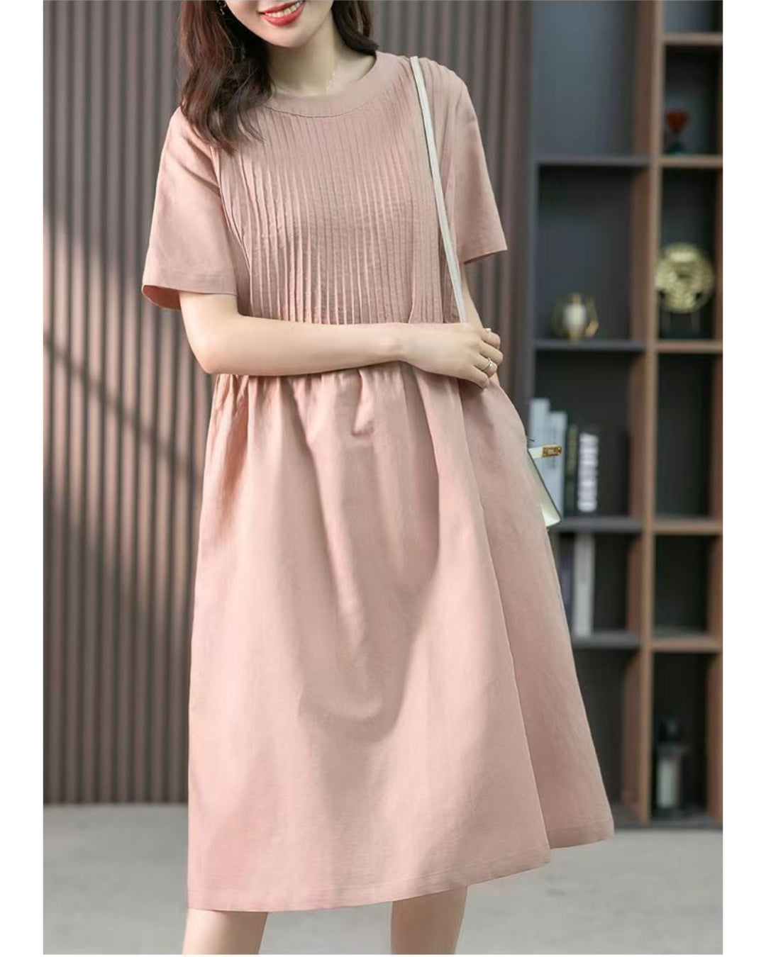 ピンタックフレアワンピース【ゆるっとラクして、ちゃんと上品】