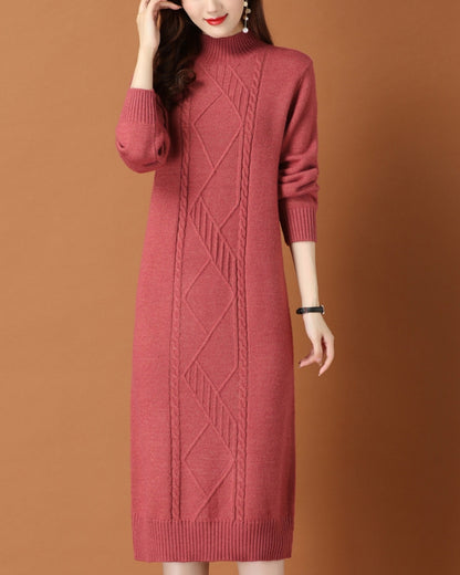 リブ編みニットワンイース【一枚で完成する洗練フェミニンスタイル】