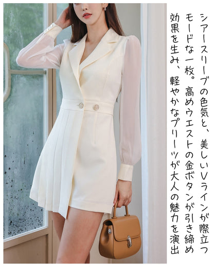 ジャケットミニドレス【艶めく品格で魅了する大人ラグジュアリー】