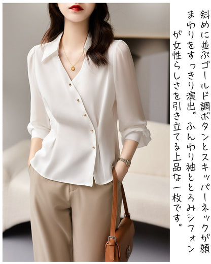 とろみシフォンブラウス【さらっと着るだけで上品見え】