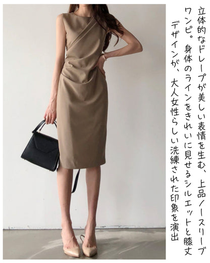 ドレープ美ラインワンピ【着るだけで、洗練シルエット】
