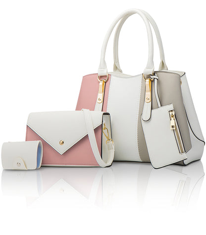 「しっとり艶めく」レザー調バッグ４点セット【いつもの日を華やかにする】