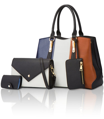 「しっとり艶めく」レザー調バッグ４点セット【いつもの日を華やかにする】