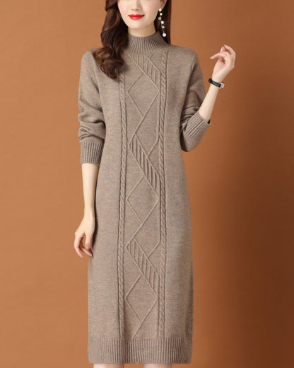 リブ編みニットワンイース【一枚で完成する洗練フェミニンスタイル】